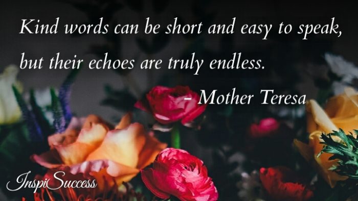 Kind words can be short and easy to speak, but their echoes are truly endless. - Mother Teresa